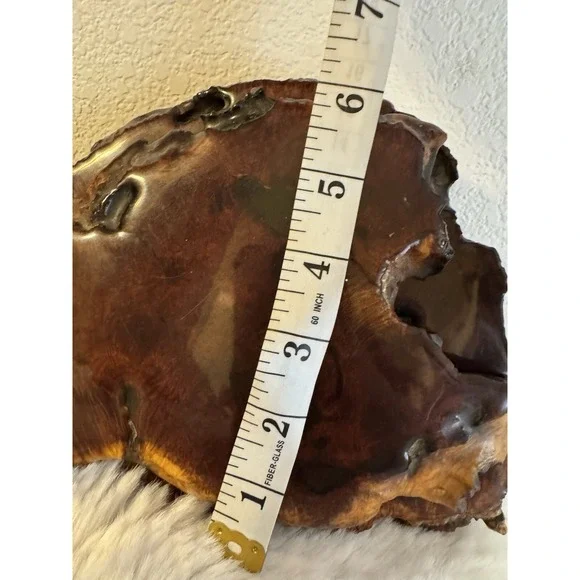 Burl Wood Jewelry Or Trinket Box With Lid Live Edge Deep Color‎ Vintage